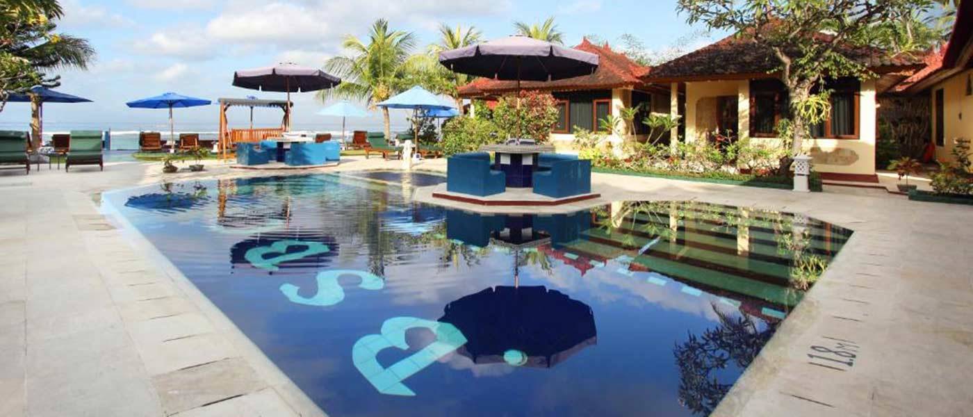 Amazing outdoor swimming pool in Seascape Beach club Bali
