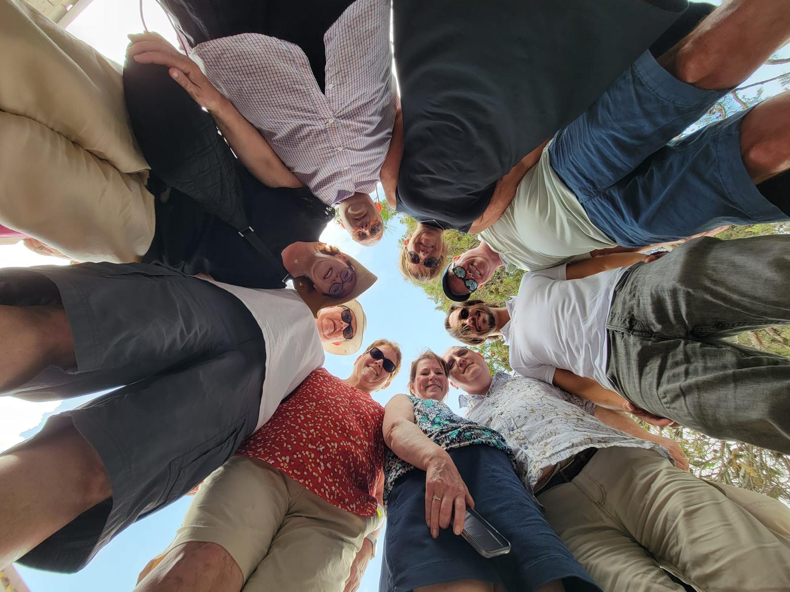 Group circle perspective in Italy