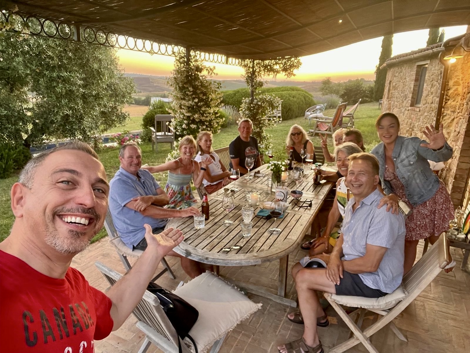 Group dining experience in Italy