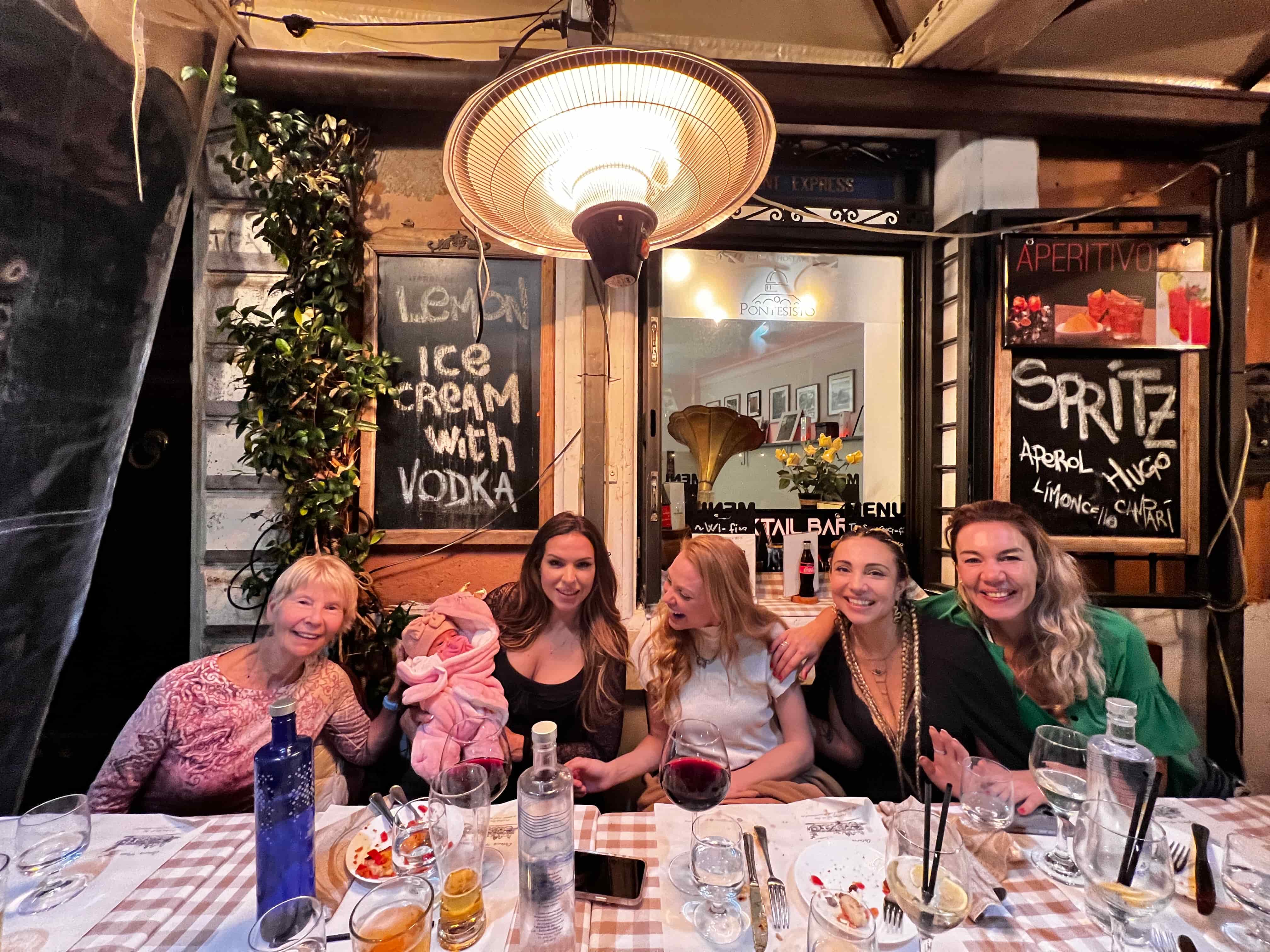 Group dining experience at an Italian restaurant