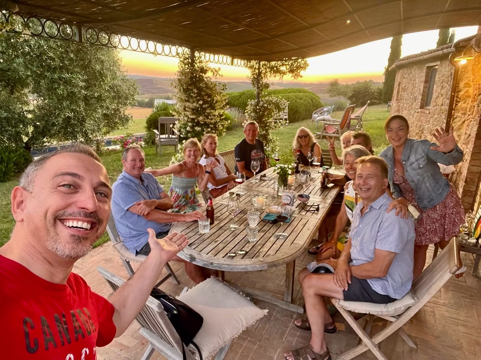 Group dining experience in Italy