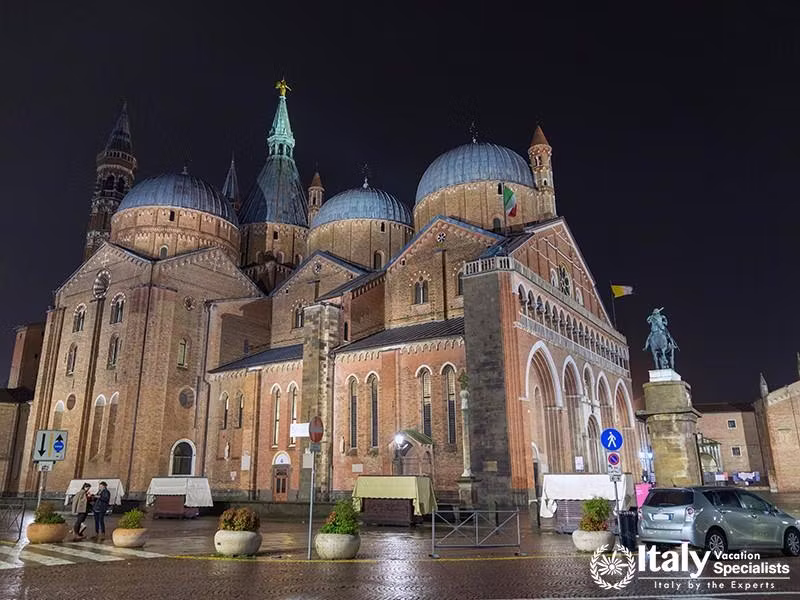 The Pontifical Basilica of Saint Anthony of Padua at night