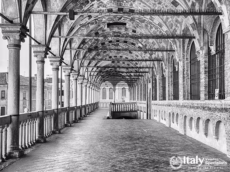 The scenic Loggia which is the external balcony of Palazzo della Ragione, a medieval town hall build