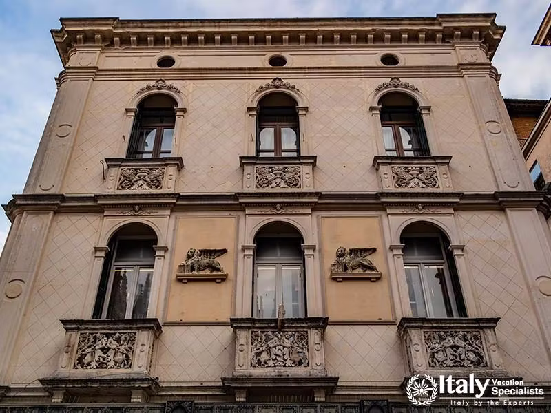 View on an ancient palace in Padua, Veneto - Italy