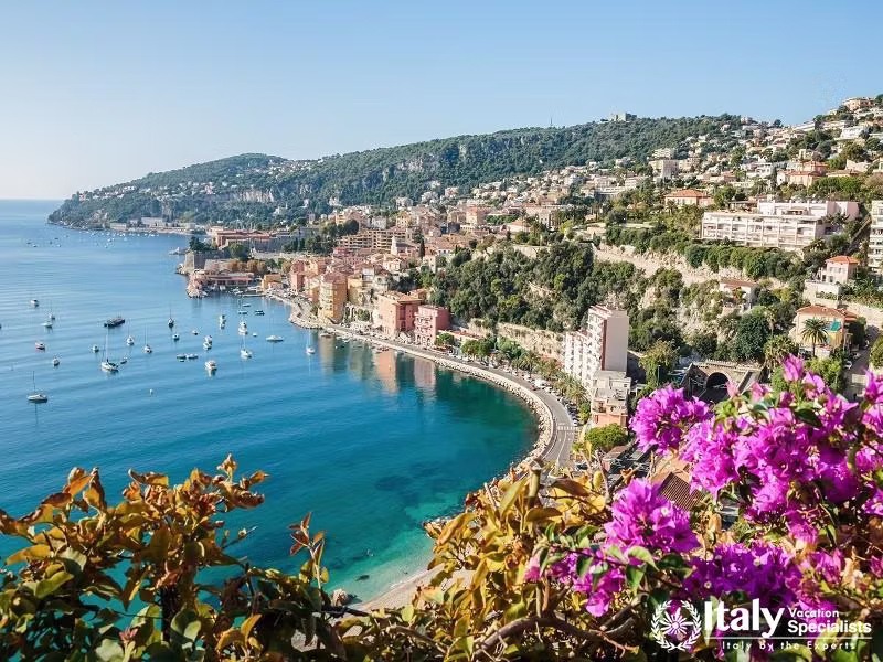 Panoramic View of Cote d\Azur Near the Town of Villefranche-sur-Mer