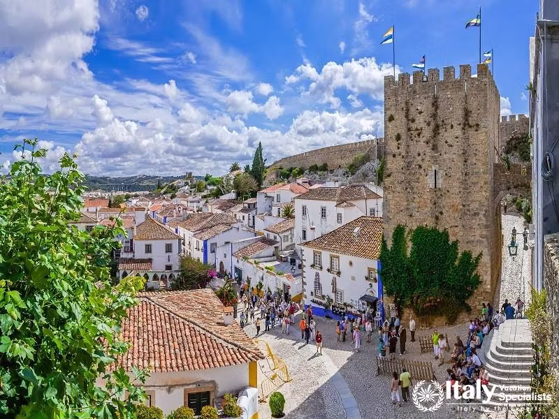 Cityscape of the Town with Medieval City of Obidos, Portugal