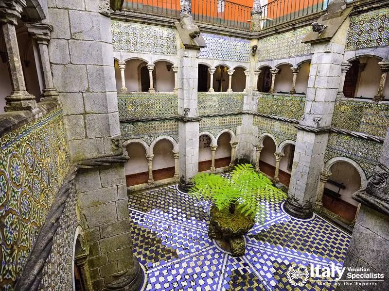 The Pena National Palace Interior Courtyard, Sintra, Portugal