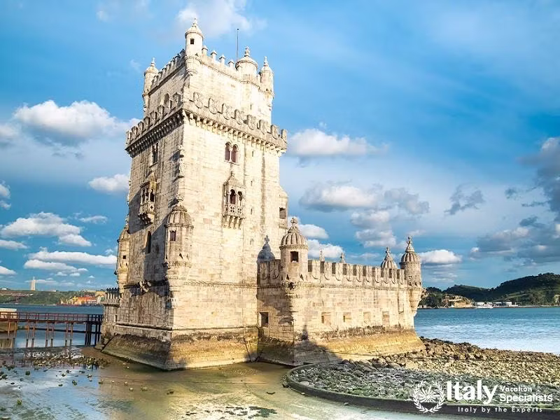Belem Tower on the Tagus River in the Morning, Famous City Landmark in Lisbon, Portugal