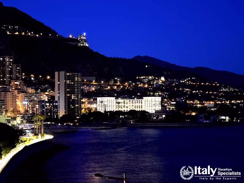 Amazing night view of Monaco City