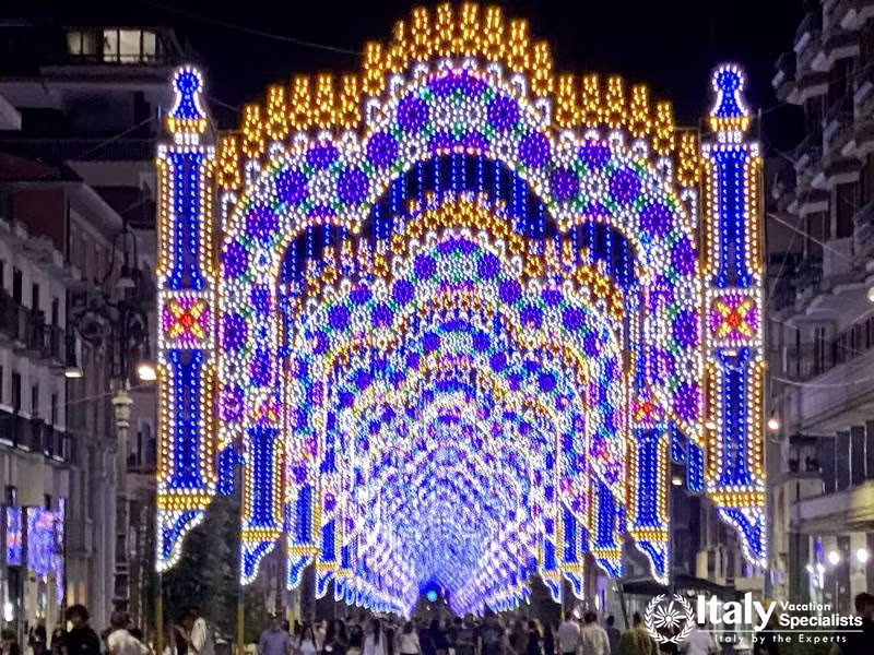Avellino, Italy, Summer Light display 