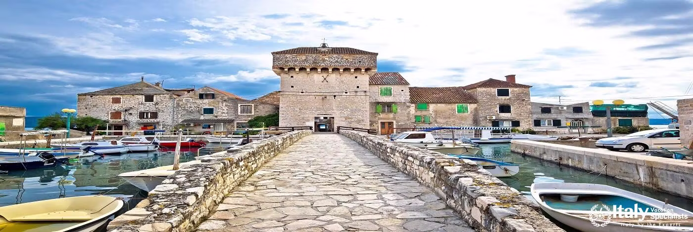 Historic architecture of Kastel Gomilica in Split, Croatia