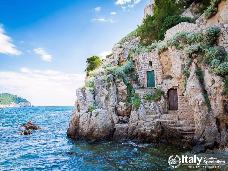 Doors on a Cliff in Dubrovnik, Croatia