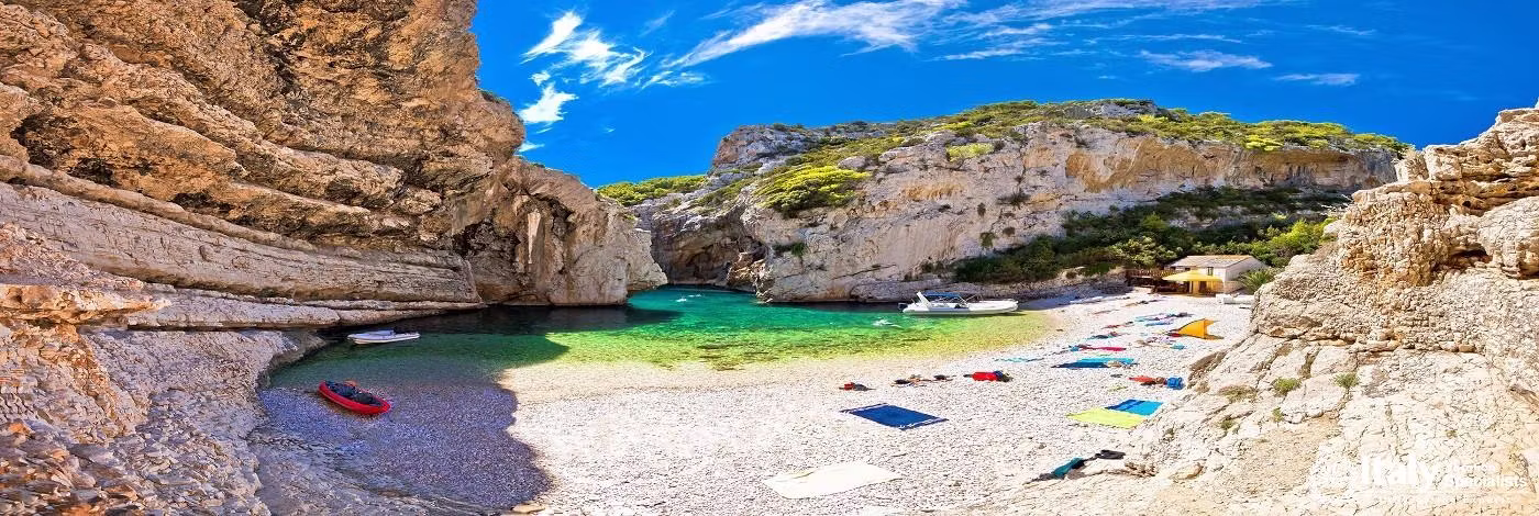 Amazing Stiniva Beach of Vis Island, Dalmatia, Croatia