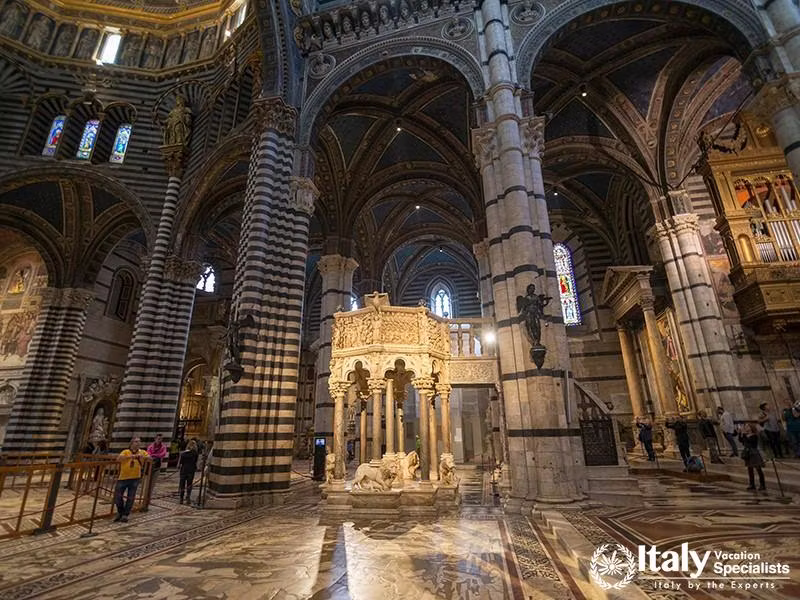 SIENA, ITALY - OCTOBER 27, 2018 interior of Metropolitan Cathedral of Saint Mary of the Assumption