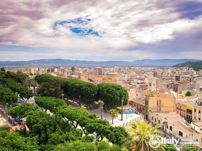 View of Cagliari, capital of the region of Sardinia, Italy.