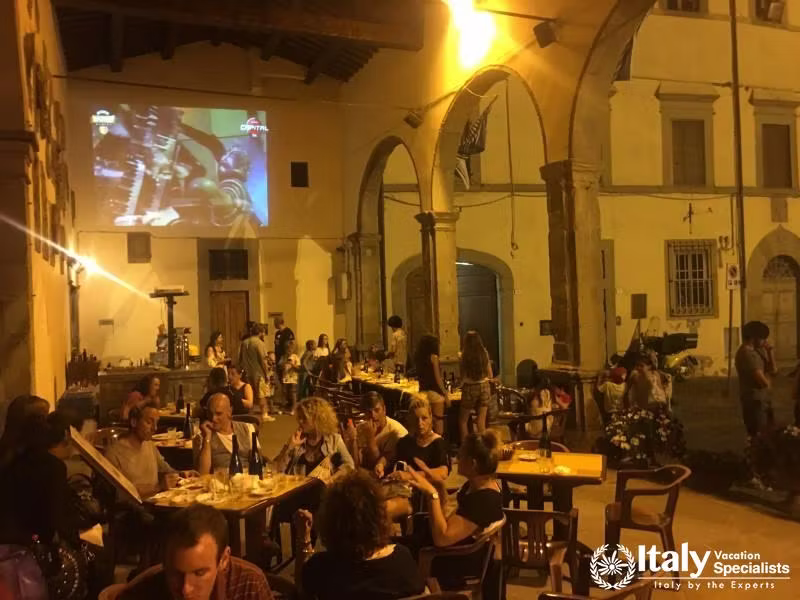 Castiglion Fiorentino Central Piazza by Night 