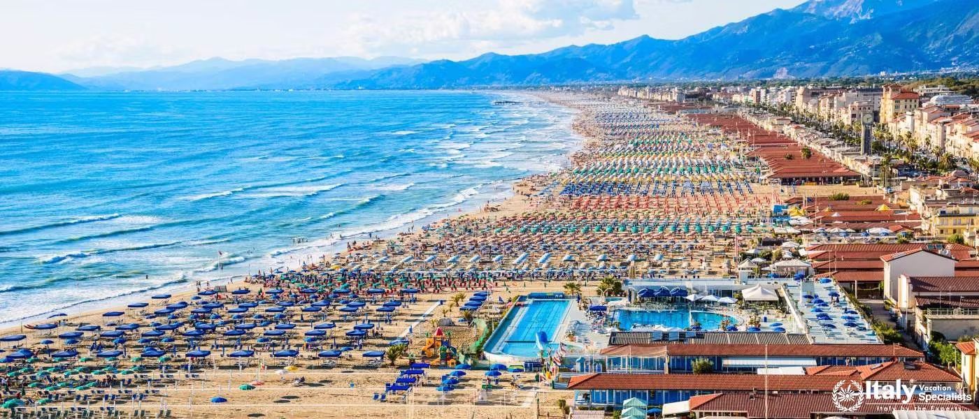 View over Viareggio, Tuscany Italy 