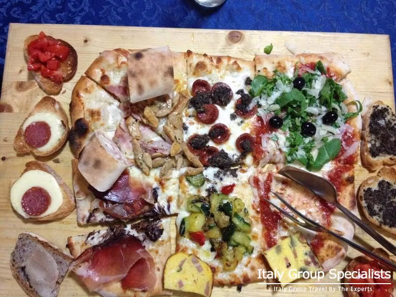Fantastic Local Home-made food as found at Risotrante La Falconera near the town of Venafrom 