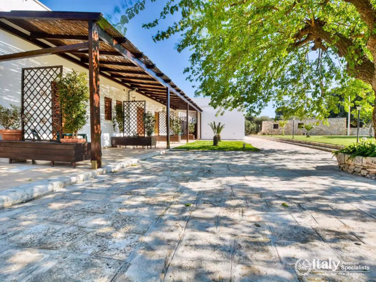 Peaceful Outdoor Courtyard with Traditional Puglian Architecture