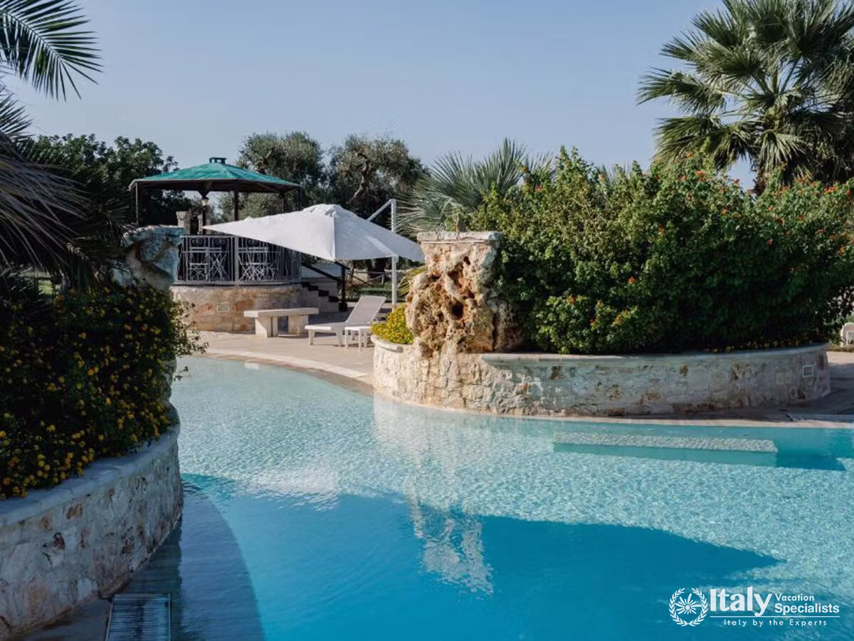 Tranquil Swimming Pool Surrounded by Mediterranean Gardens