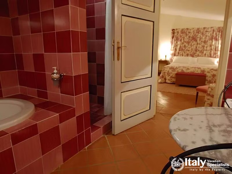 Amazing interior of washroom in Hotel Tenuta La Parrina 