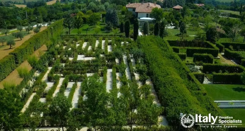 Overview of garden in Palazzo di Varignana Resort & SPA