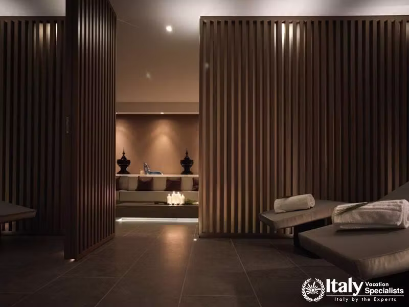 A modern spa space with tranquil lighting and minimalist decor for ultimate relaxation.