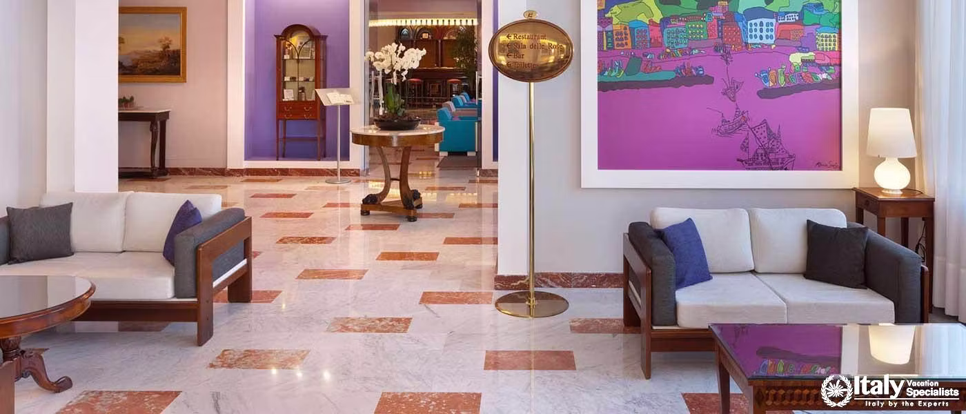 Lavish interior in Hotel Continental Sorrento