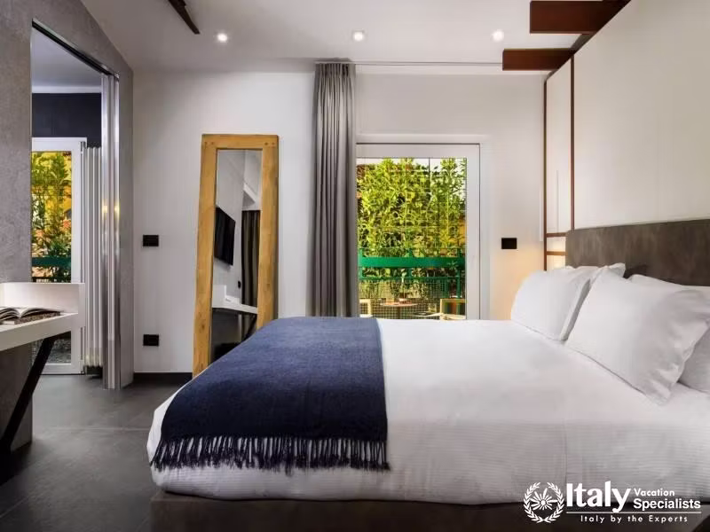 Experience seamless luxury with modern furnishings and access to a private terrace.