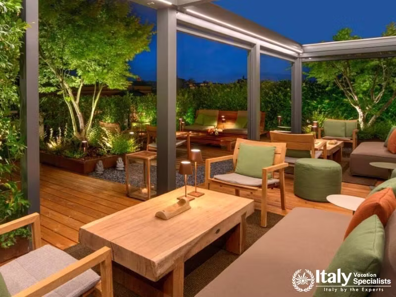 Unwind in our beautifully landscaped rooftop lounge, a perfect oasis in the city.