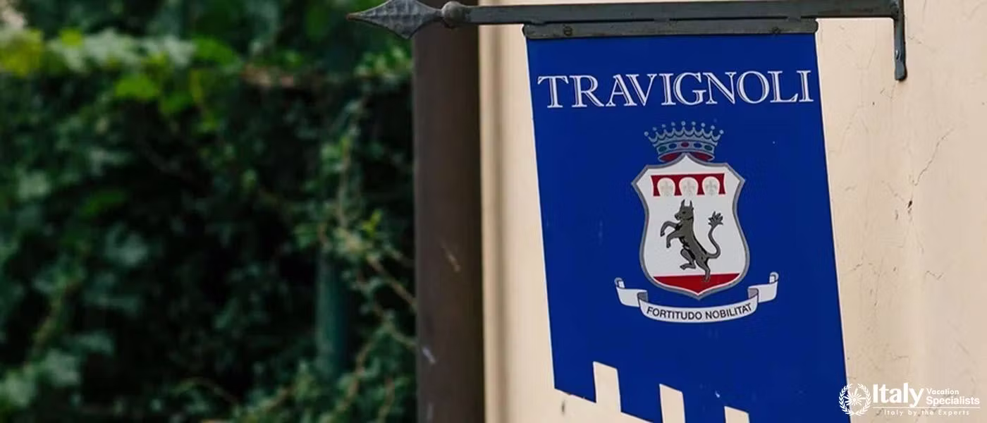 Entrance of Villa Travignoli: Emblem of Heritage in Pelago, Italy near Florence