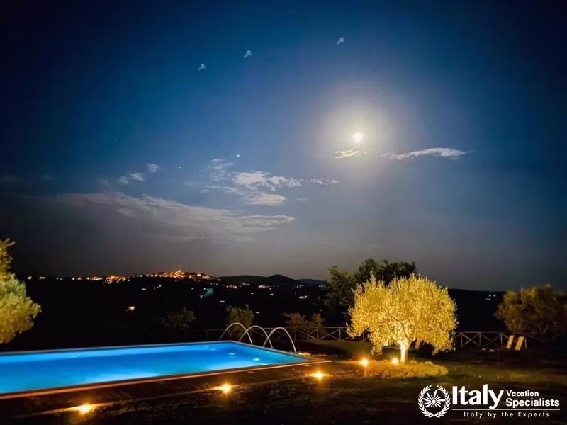 Moonlit Tranquility at Relais La Chiusas Pool