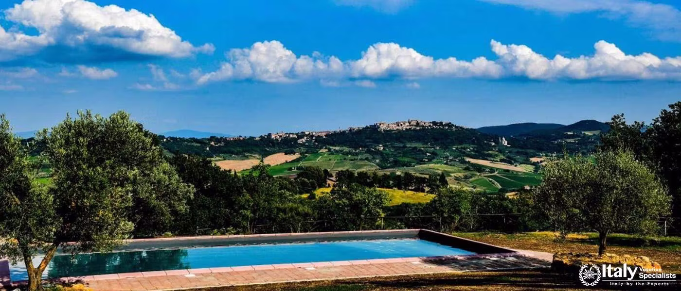 Poolside Panorama: Relaxing Views at Relais La Chiusa