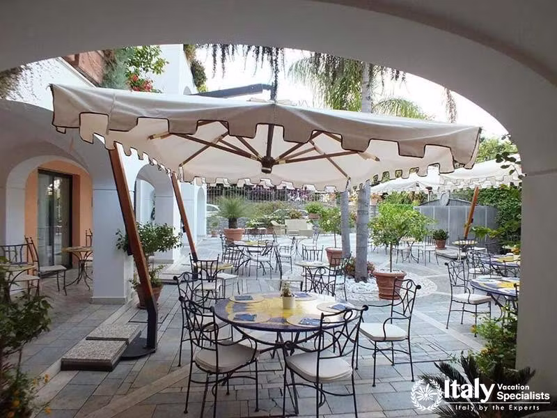 Charming Courtyard Breakfast at Hotel Murmann in Maratea