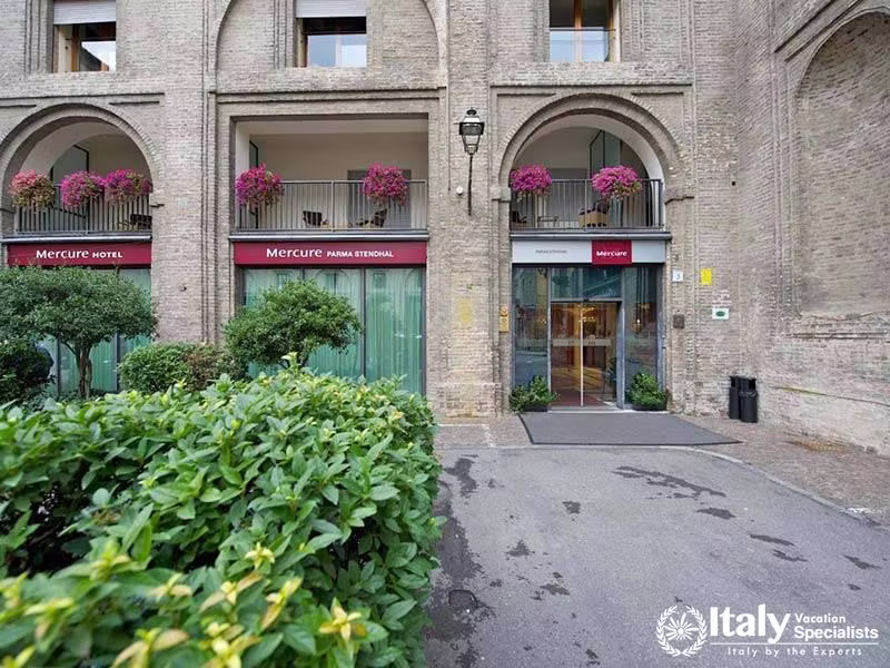 Charming Exterior of Mercure Parma Centro Stendhal in Parma, Italy