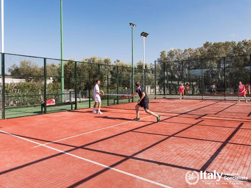 Paddle Tennis Action in Masseria Il Melograno in Monopoli, Italy