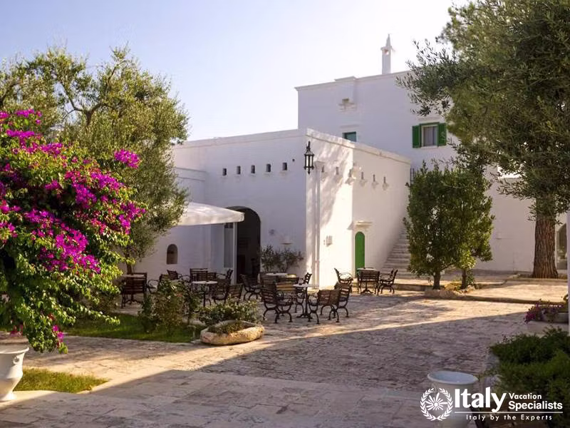 Beautiful Courtyard Views in Masseria Il Melograno in Monopoli, Italy