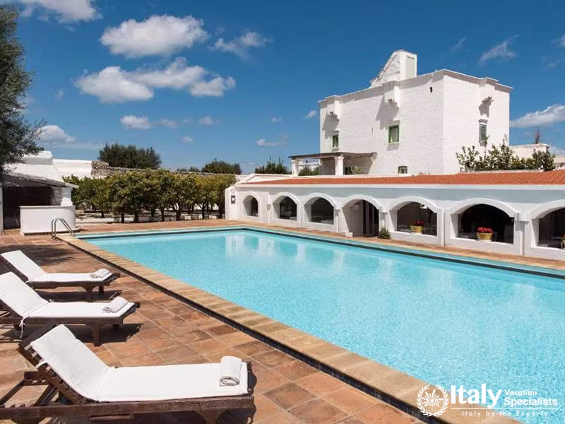 Poolside Relaxation in Masseria Il Melograno in Monopoli, Italy
