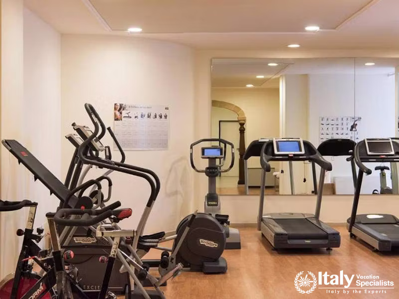 Modern Fitness Center with Equipment in Masseria Il Melograno in Monopoli, Italy