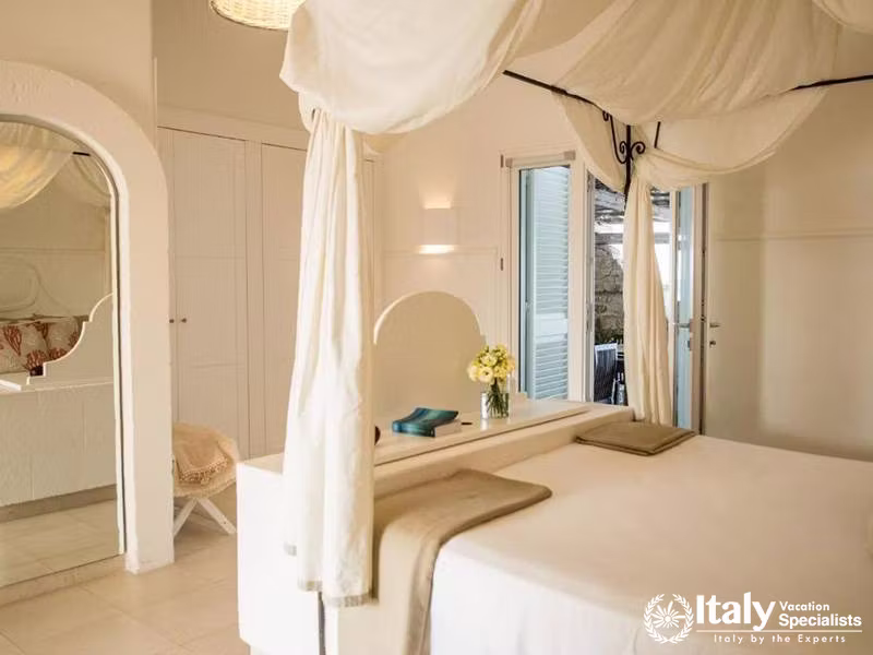 Elegant Bedroom with Ocean View at Hotel Lungarno in Florence, Italy