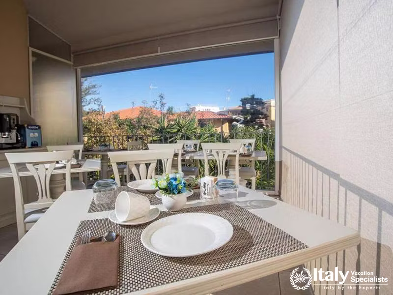 Dining Area with Scenic View at Hotel Colomba D'Oro in Tropea, Italy
