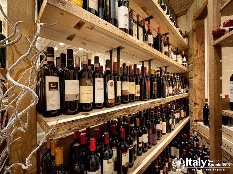 Wine Selection in the Restaurant in Bivio Hotel Plaza in Livigno, Italy