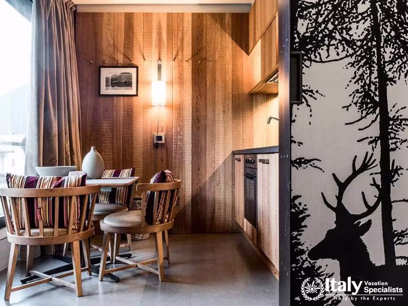 Dining Area with Wooden Accents and Nature-Inspired Decor in Eden Hotel