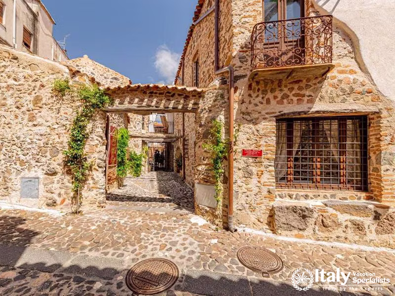Charming Stone Archway at Albergo Diffuso Mannois, Orosei, Sardinia