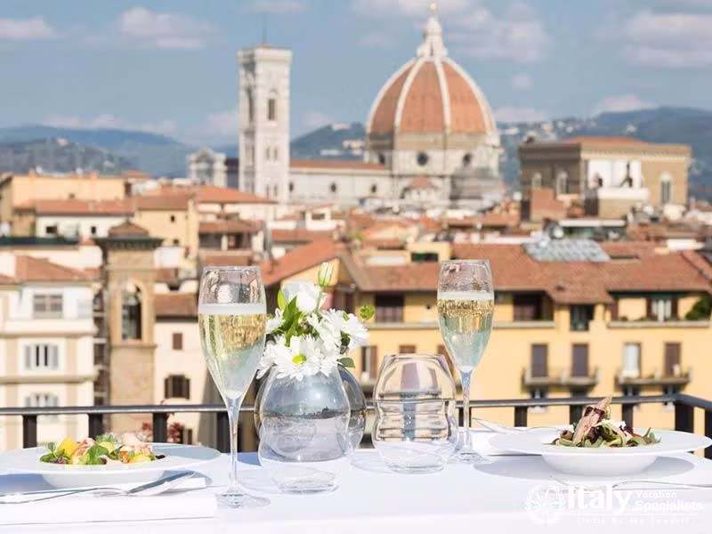 Rooftop Dining with a View of the Duomo at Hotel Lungarno in Florence, Italy