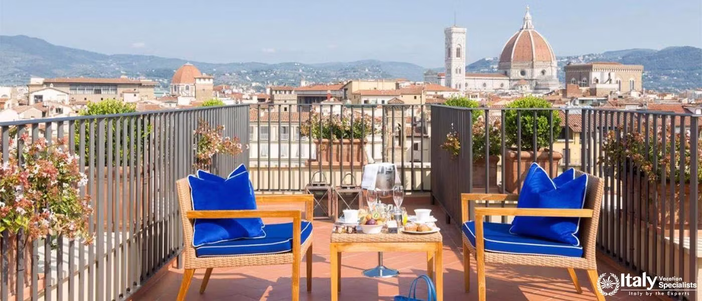 Stunning Rooftop View from Hotel Lungarno in Florence, Italy