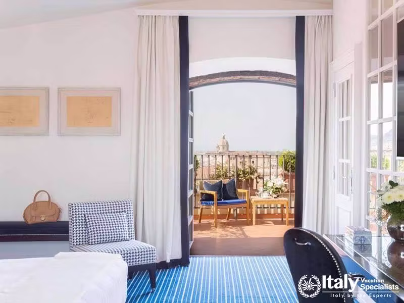 Spacious Room with Private Terrace at Hotel Lungarno in Florence, Italy