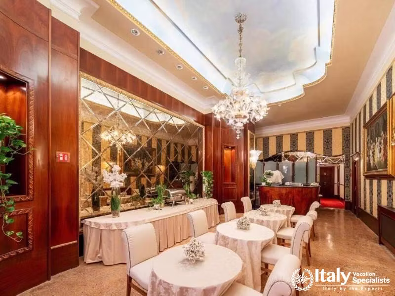 Plush seating and elegant decor invite guests to linger in the lounge at Hotel Colombina.