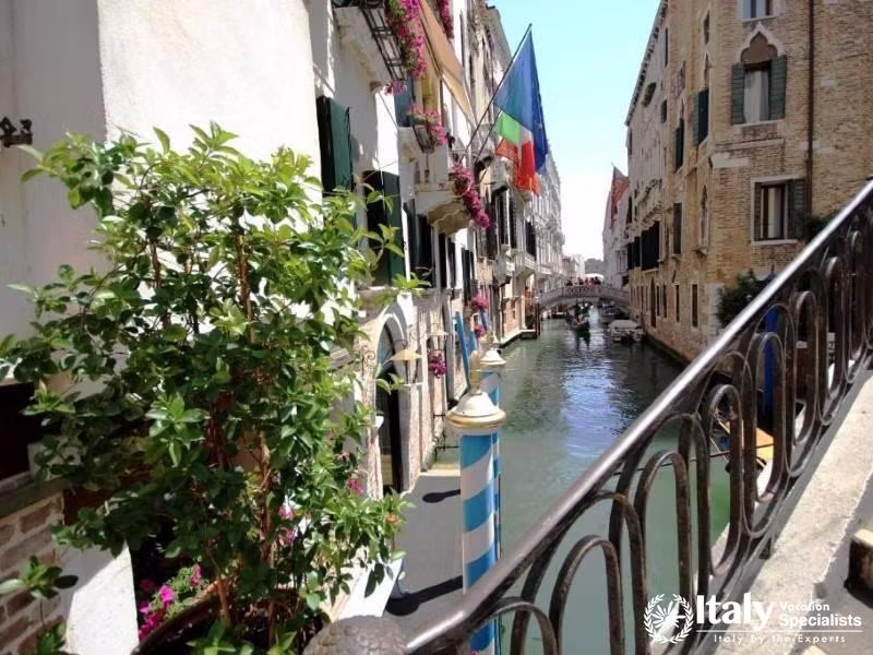 Canal-side beauty greets you at every turn near Hotel Colombina.