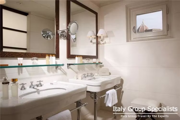 The spacious bathroom decor at Suara Air Luxury Villa in Ubud, Bali